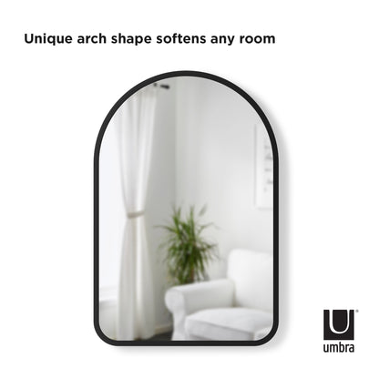 Umbra Hub Arched Mirror | Black Rubber Edge