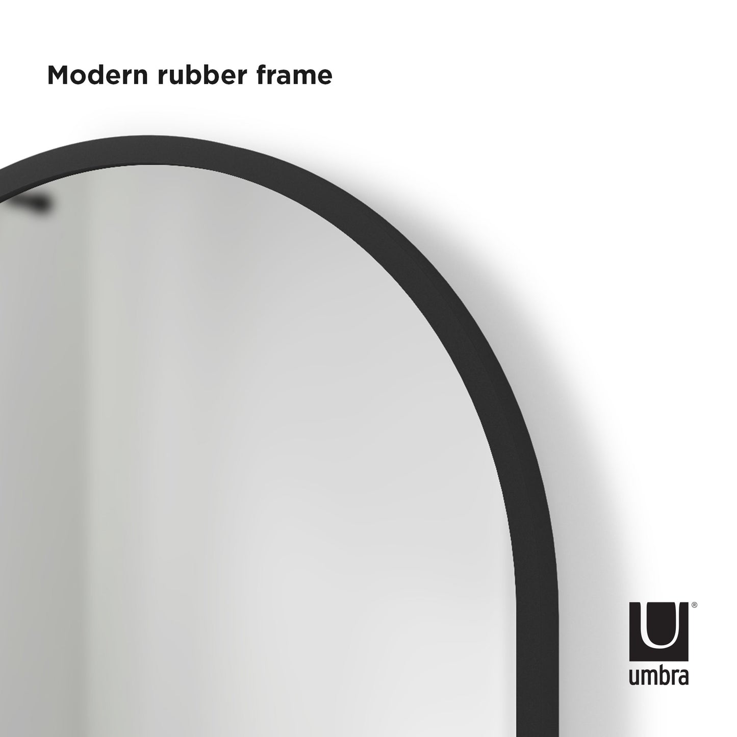 Umbra Hub Arched Mirror | Black Rubber Edge