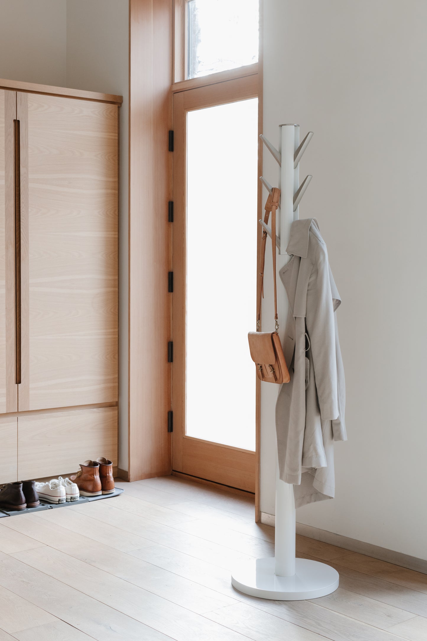 Umbra Flapper Coat Rack | White Wood Good for Small Spaces