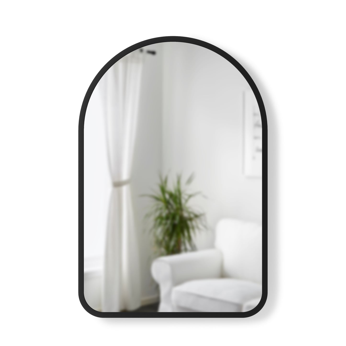 Umbra Hub Arched Mirror | Black Rubber Edge