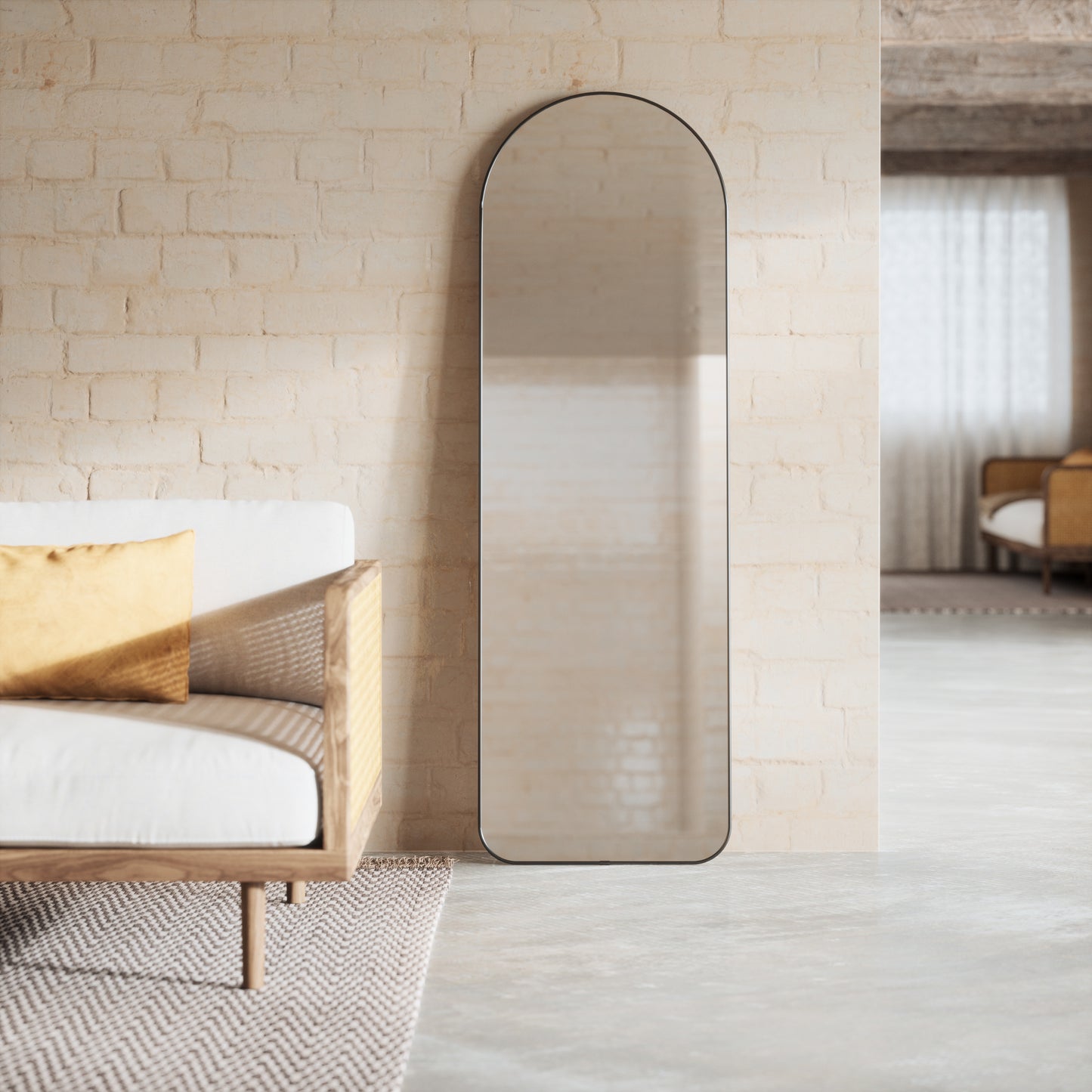Umbra Hubba Arched 20x62" Mirror | Titanium Edge