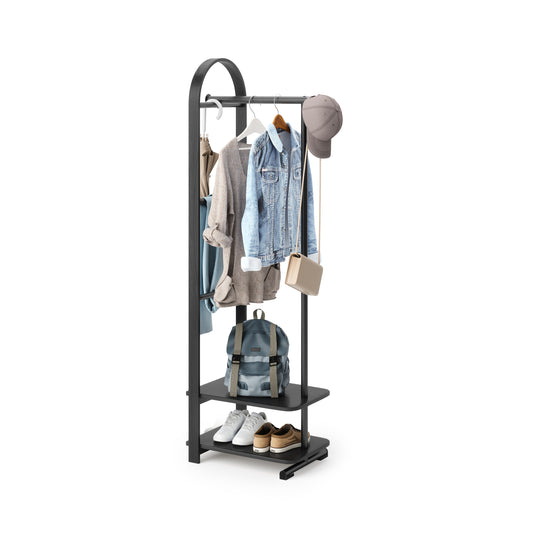 Umbra Bellwood Coat Rack | Black Ash steel and poplar entryway organizer