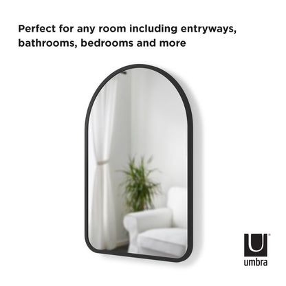 Umbra Hub Arched Mirror | Black Rubber Edge