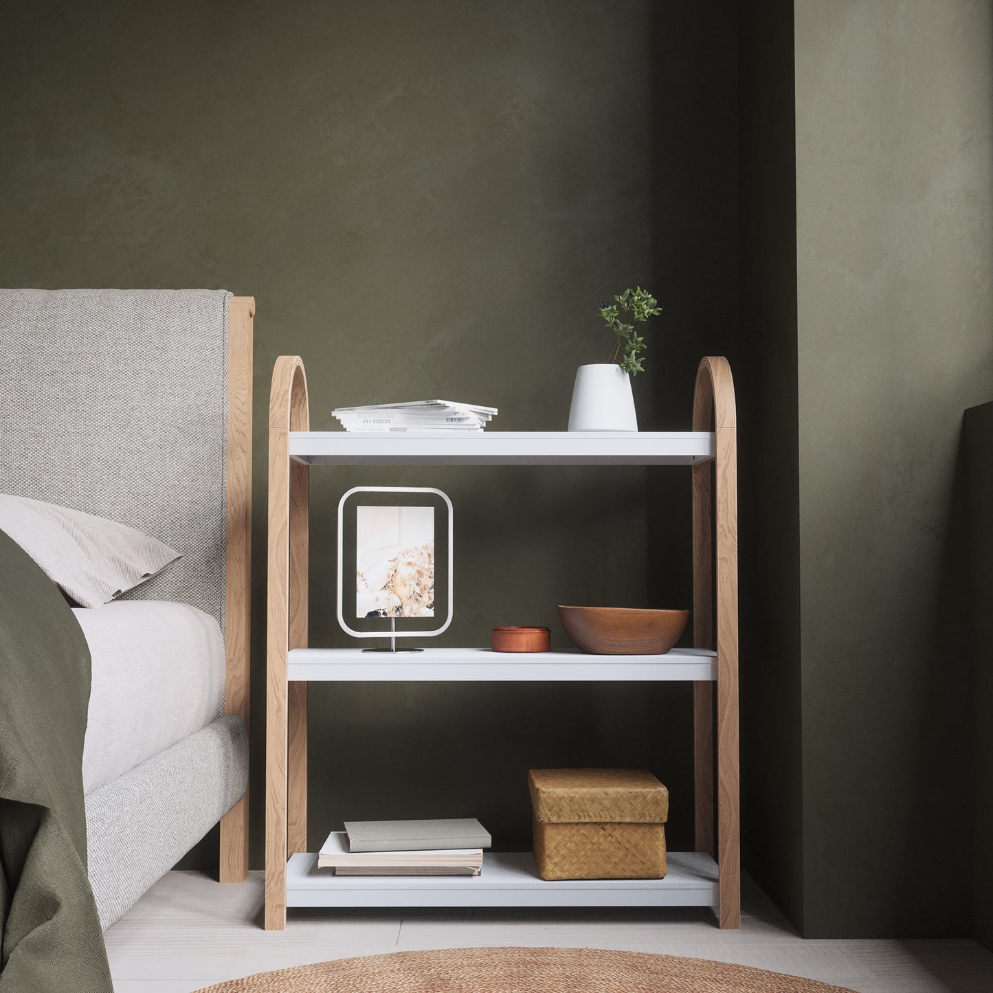 Umbra Bellwood Three Tier Shelf | Natural and White Space-Saving