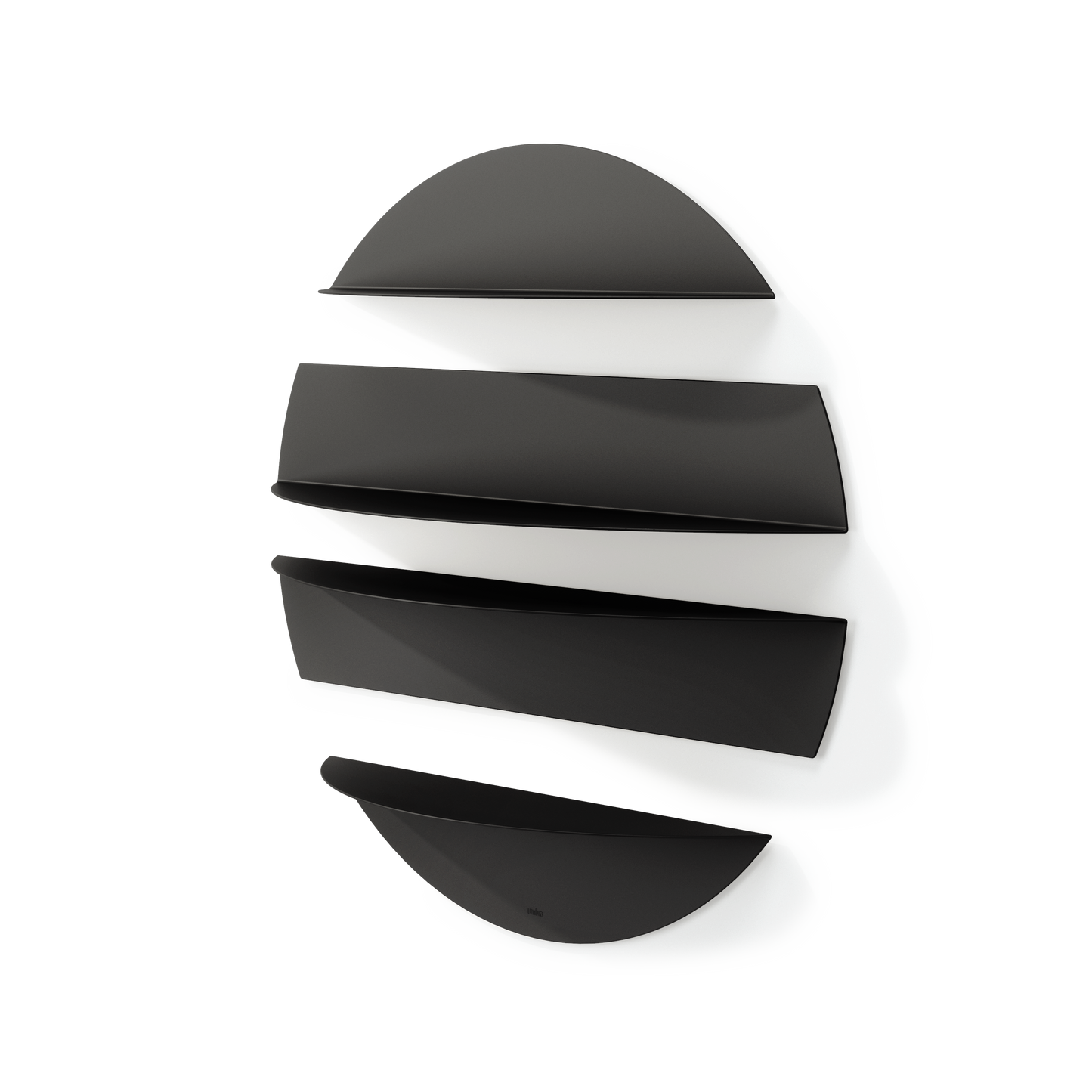 Umbra Solis Decorative Metal Floating Wall Shelves | Black Steel