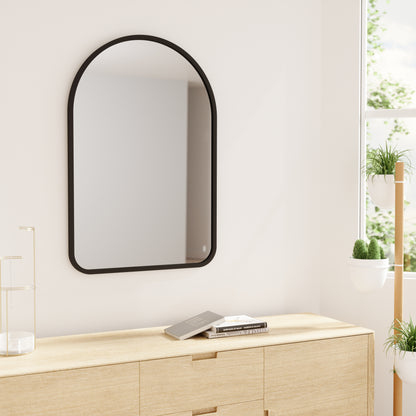 Umbra Hub Arched Mirror | Black Rubber Edge