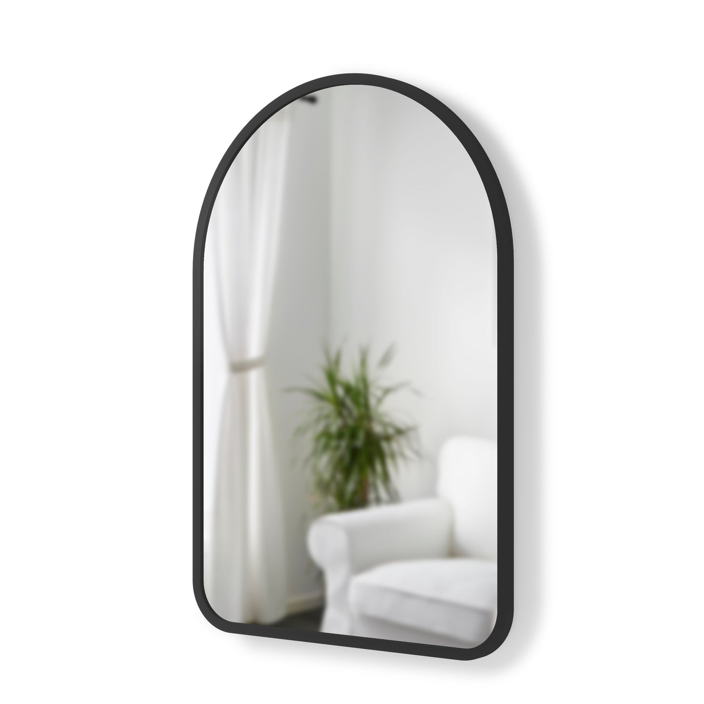 Umbra Hub Arched Mirror | Black Rubber Edge