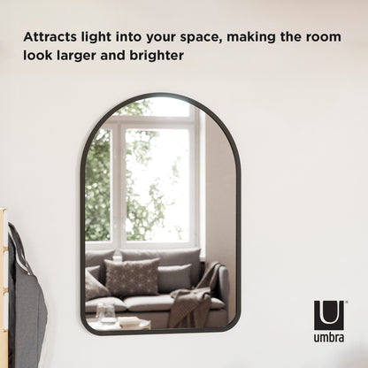 Umbra Hub Arched Mirror | Black Rubber Edge