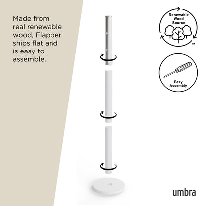 Umbra Flapper Coat Rack | White Wood Good for Small Spaces