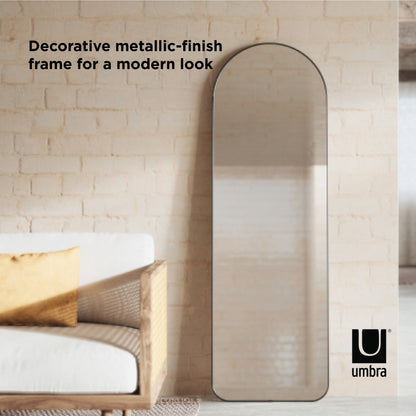 Umbra Hubba Arched 20x62" Mirror | Titanium Edge