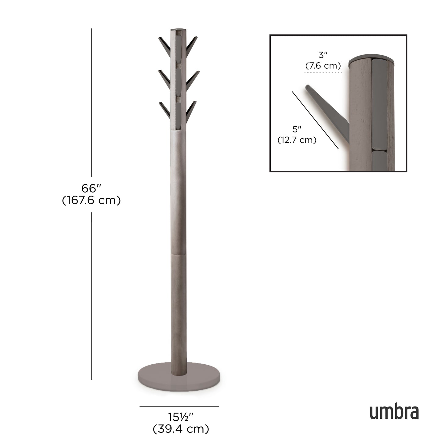 Umbra Flapper Coat Rack | Grey Great for Small Spaces