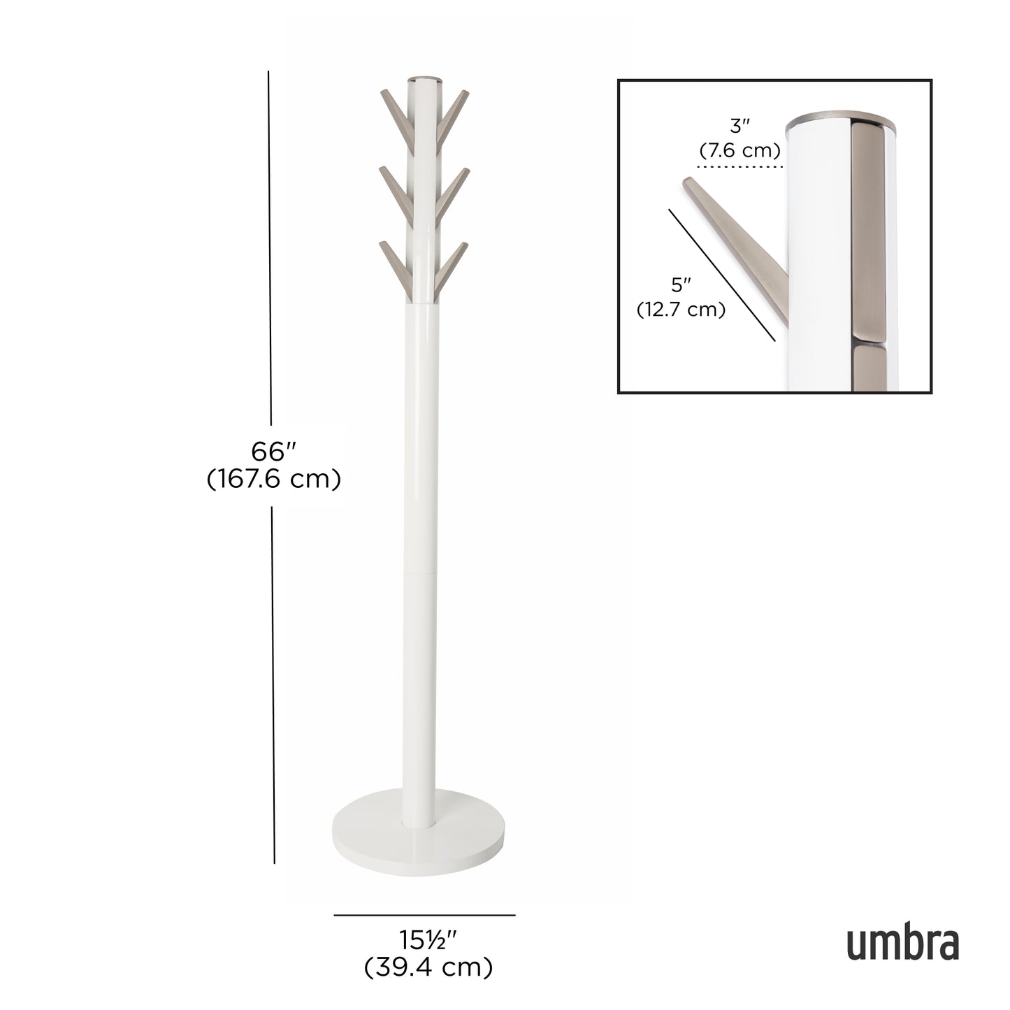 Umbra Flapper Coat Rack | White Wood Good for Small Spaces
