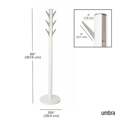 Umbra Flapper Coat Rack | White Wood Good for Small Spaces
