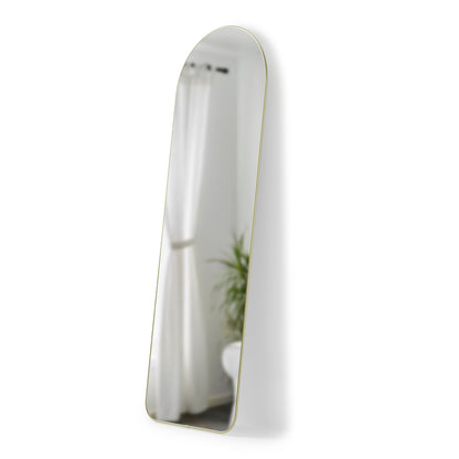 Umbra Hubba Arched 20x62" Mirror | Brass Edge