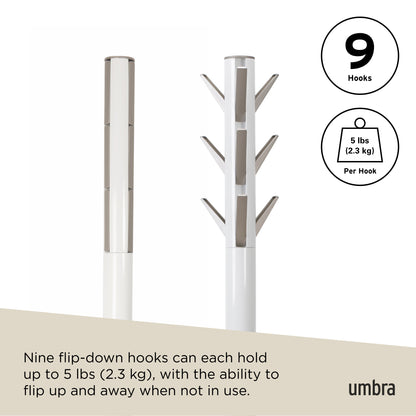 Umbra Flapper Coat Rack | White Wood Good for Small Spaces