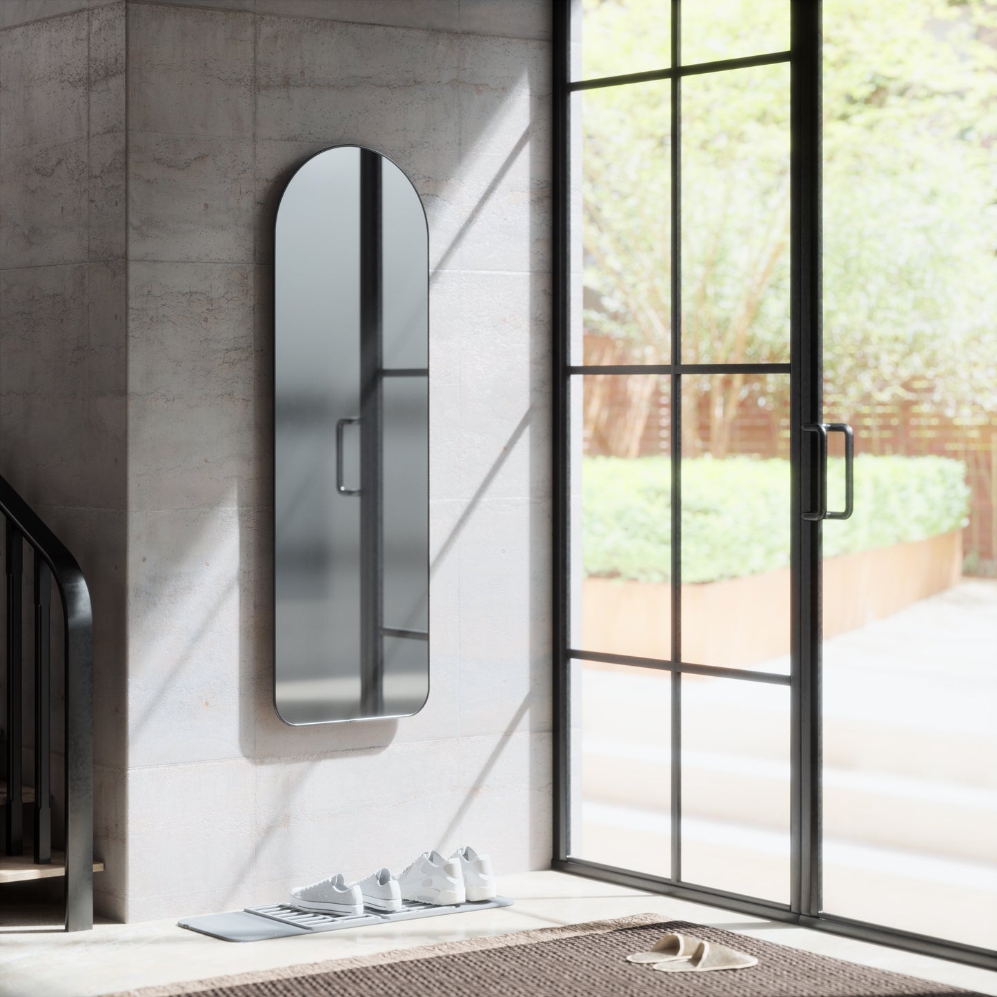 Umbra Hubba Arched 20x62" Mirror | Titanium Edge