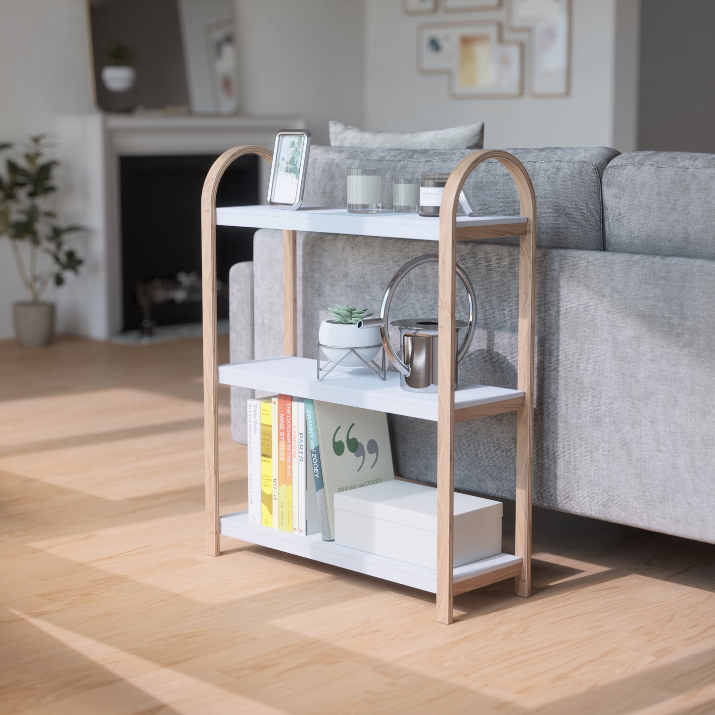 Umbra Bellwood Three Tier Shelf | Natural and White Space-Saving
