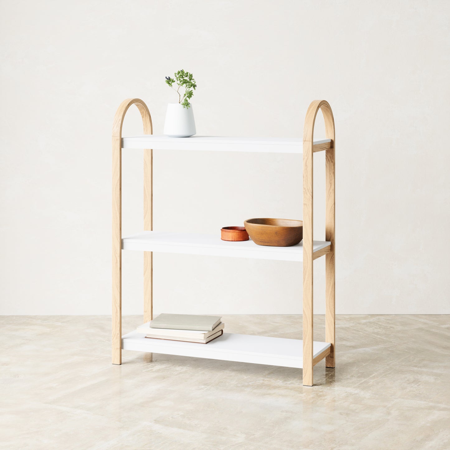 Umbra Bellwood Three Tier Shelf | Natural and White Space-Saving