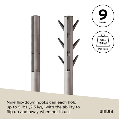 Umbra Flapper Coat Rack | Grey Great for Small Spaces