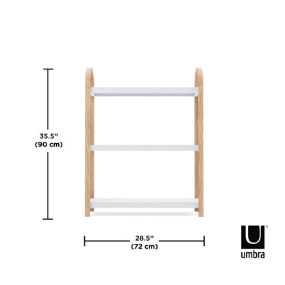 Umbra Bellwood Three Tier Shelf | Natural and White Space-Saving