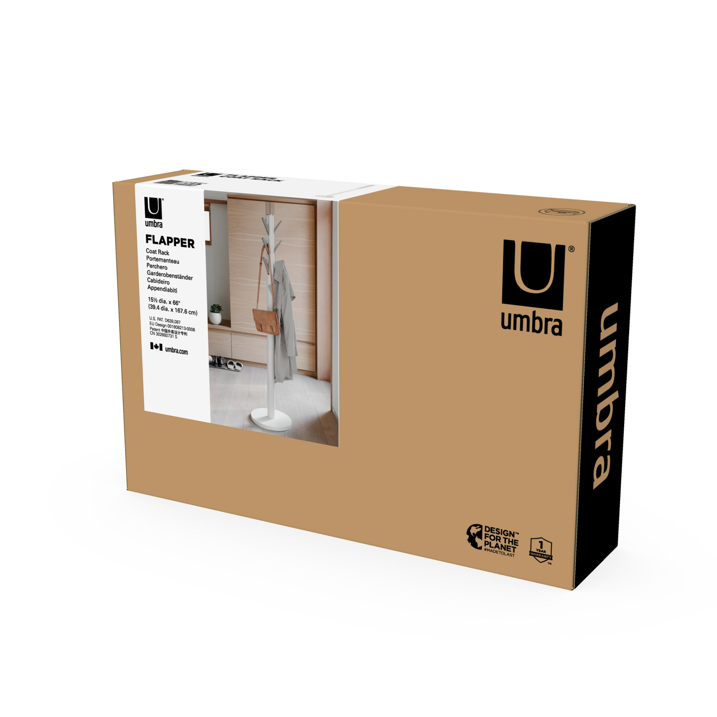 Umbra Flapper Coat Rack | White Wood Good for Small Spaces