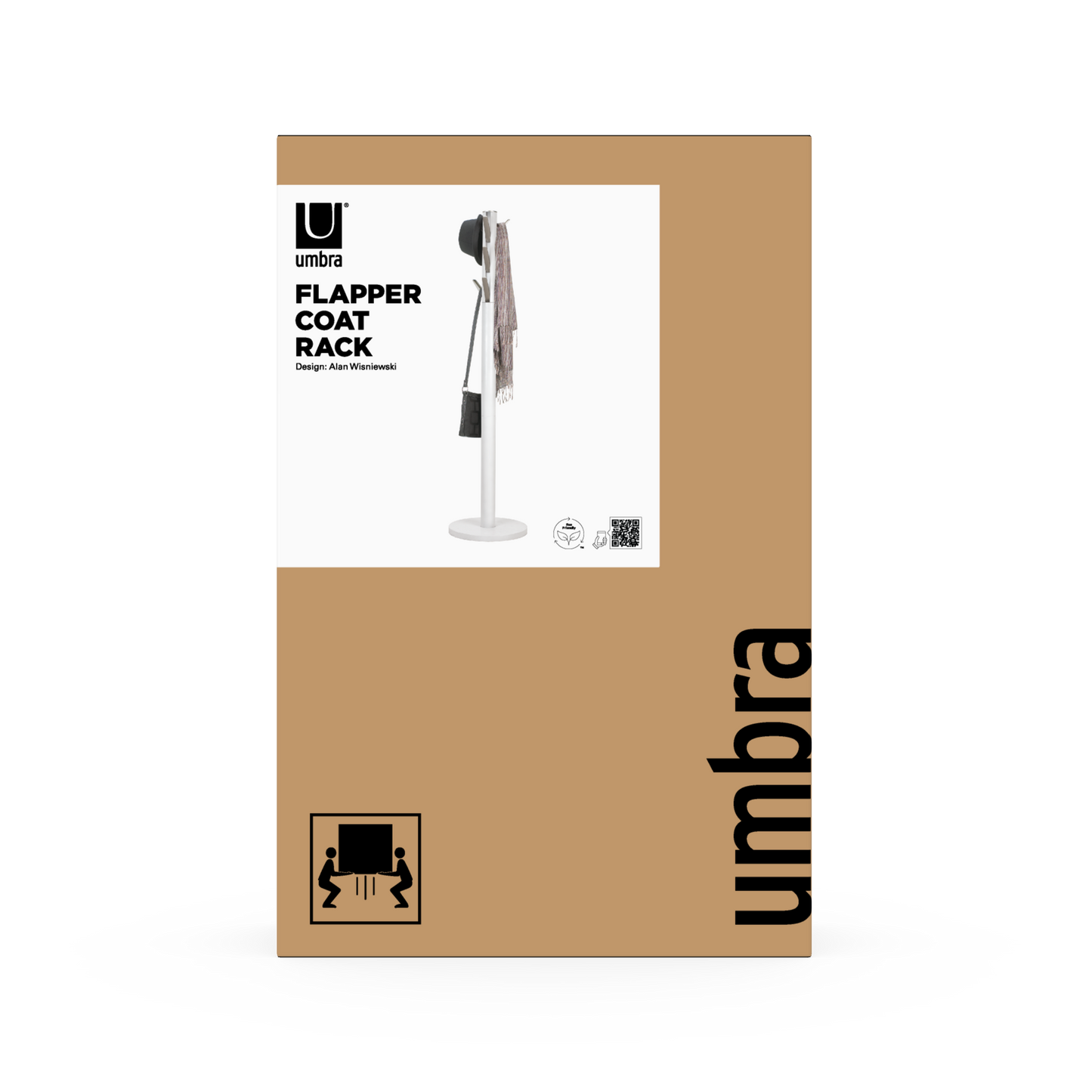 Umbra Flapper Coat Rack | White Wood Good for Small Spaces