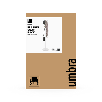 Umbra Flapper Coat Rack | White Wood Good for Small Spaces