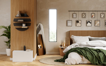 Umbra Solis Decorative Metal Floating Wall Shelves | Black Steel