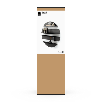 Umbra Solis Decorative Metal Floating Wall Shelves | Black Steel